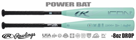 Rawlings Icon 2-5/8" Youth USA Bat RUS6I8 -8oz (2026)