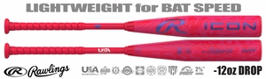 Rawlings Icon 2-5/8" Youth USA Bat RUS7I12 -12oz (2027)