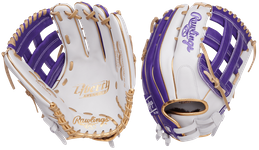 Rawlings Liberty Advanced Color Series Gloves -- White/Purple/Gold