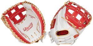 Rawlings Liberty Advanced Color Series Gloves -- White/Scarlet/Gold