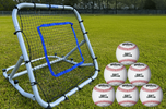 Tanner Adjustable Rebounder 3' x 3' Practice Net w/ A1228 Baseballs -- 6 Balls