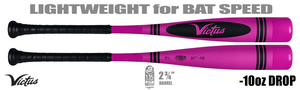 Victus Vibe Crayon Power Pink 2-3/4" Big Barrel USSSA Bat -10oz VSBVIB10C-PK (2025)