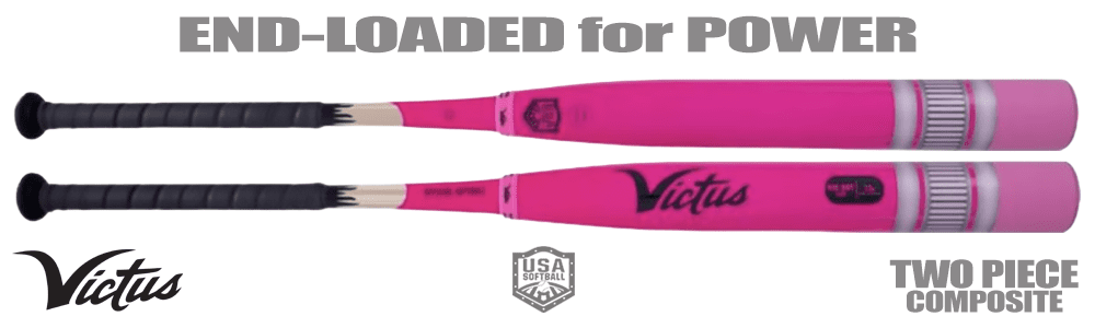 Batte De Softball Victus 2025 - 26 Oz, Slowpitch, Chargée En Bout - Carbon Composite, 34 Pouces - NEUVE