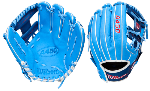 Gant De Baseball Wilson A450 2024 – 30,5 Cm, Jeune, Extérieur, Cuir Pleine Fleur, Ajustement Rapide, Blond/noir/rouge