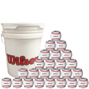 Wilson Official High School White Baseballs WTA1010S w/ Small Bucket -- 2 DZ