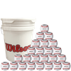 Wilson Official High School White Baseballs WTA1010S w/ Small Bucket -- 2 DZ