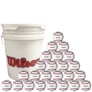 Wilson 9" Champion Series White Baseballs w/ Small Bucket -- 2 DZ