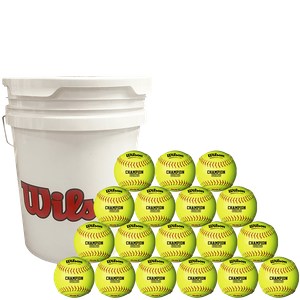 Wilson A9331ASA-LOW Championship Series Softballs w/ Small Bucket -- 18 Balls
