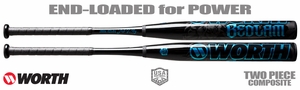 Worth Bedlam Black XL End-Loaded Slowpitch Bat USA WSA6BDBKL (2027)