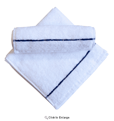 Martex Active Antimicrobial Towel  White with Blue Stripe 11" x 44"