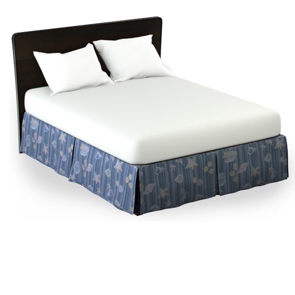 Martex RX Print Bed SkirtShells & StripesBluePkg of 12