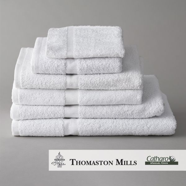 White Cam Bath Towels 20" x 40" by Thomaston Mills (Pkg of 10 do