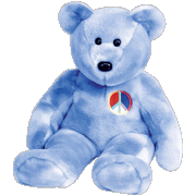 Beanie Buddies : Peace symbol Bear : TY