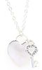 Silver plated Heart Key Pendant Necklace (BHXS22)