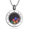 Stainless Steel Pendant "LOVE LOVE BE" Rainbow Necklace (PPN-014)
