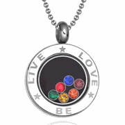 Stainless Steel Pendant "LOVE LOVE BE" Rainbow Necklace (PPN-014)