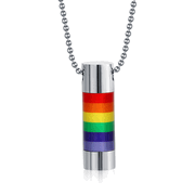 Stainless Steel Rainbow Pride Pendant (PPN-025)