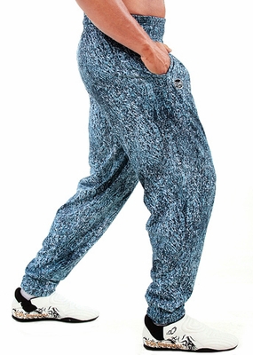 Pain & Gain Blue Stonewash Baggy Workout Pant | Otomix
