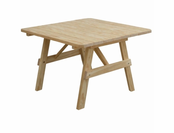 43" Traditional Pine Square Table Only