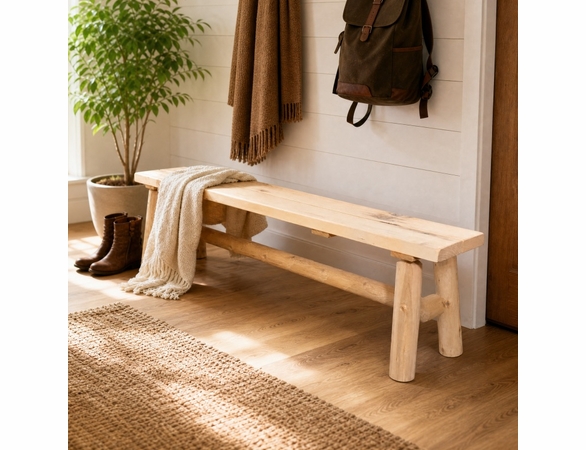6' Cedar Log Style Backless Bench