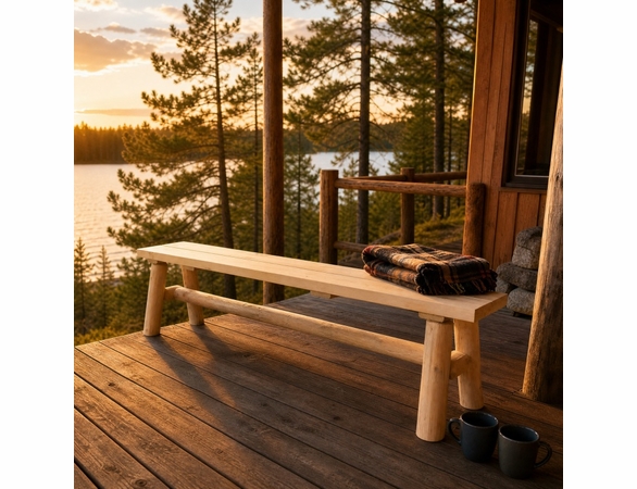 6' Cedar Log Style Backless Bench