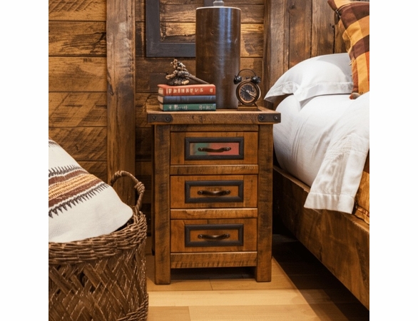 Butte Rough Sawn 3 Drawer Nightstand