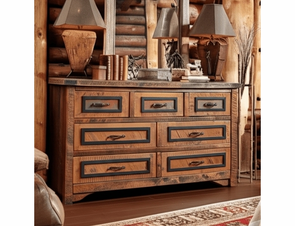 Butte Rough Sawn 7 Drawer Dresser