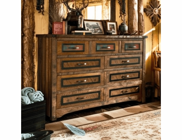 Butte Rough Sawn 9 Drawer Dresser
