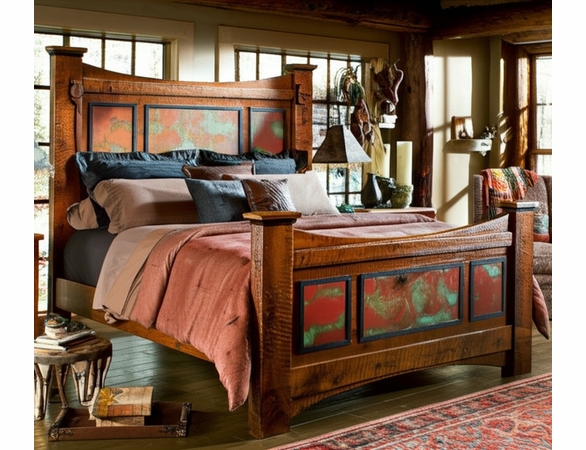 Butte Rough Sawn Triple Panel Bed - Multiple Sizes