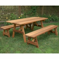 Cedar Wood 32”-Wide Classic Family Picnic Table Set