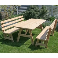 picnic table with stools