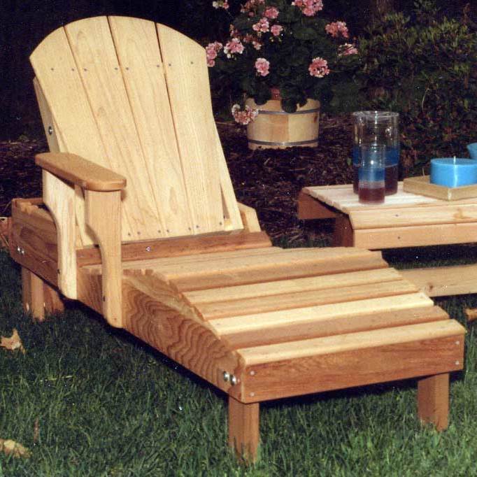 Cedar Wood Adirondack Chaise Lounge