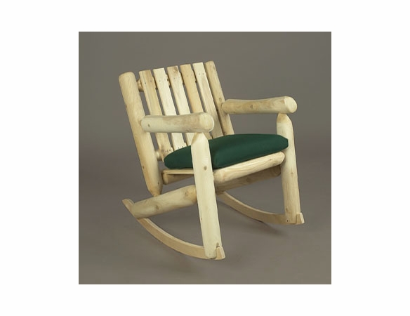 Cedar Wood Log-Style Low-Back Rocking Chair