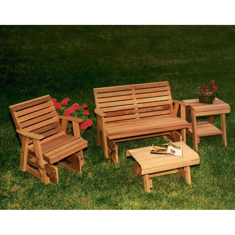 Cedar Rocking Classic Gliders & Tables Set