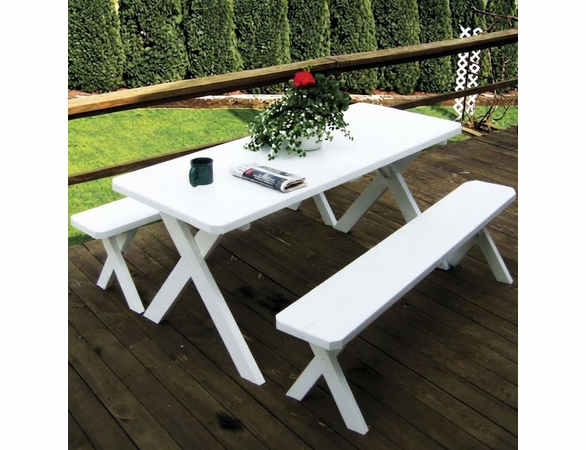 Cross-legged Table with Benches 4', 5', 6', or 8'