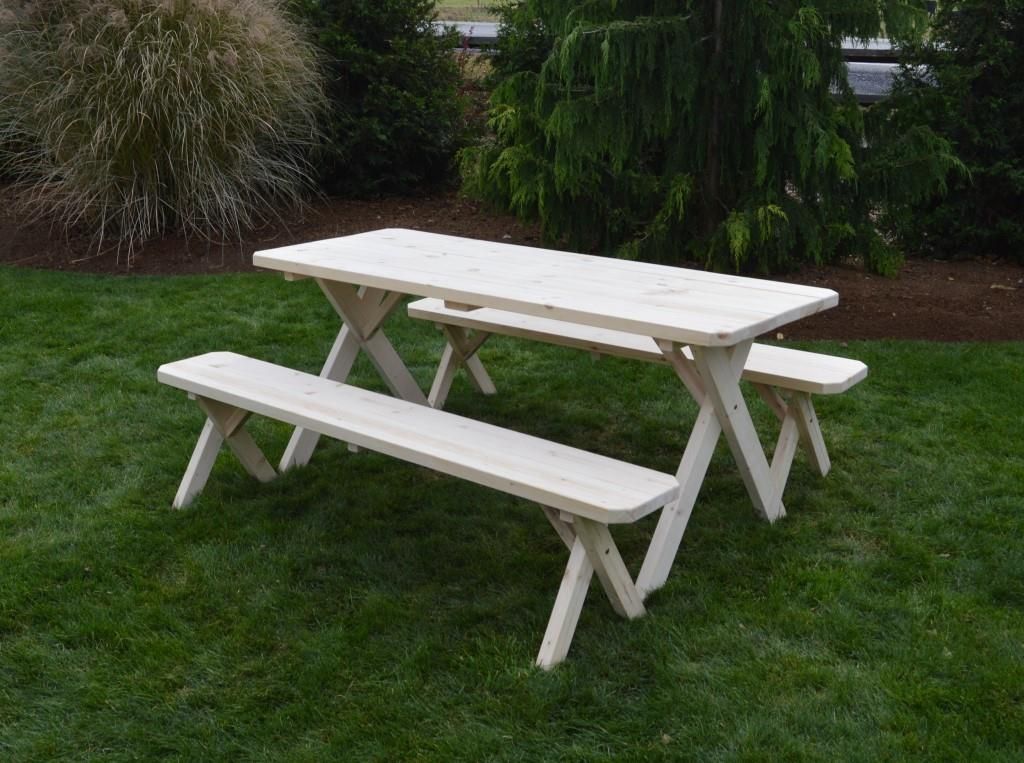 Economy Wood Picnic Table with Benches 4ft, 5ft, 6ft or 8ft