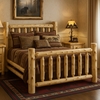 Hand Peeled Rustic Log Style Bed with Double Side Rails