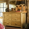 Hand Peeled Rustic Log Style Dresser - 6 Drawers