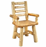 Hand Peeled Rustic Log Style Ladderback Dining Arm Chair