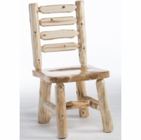 Hand Peeled Rustic Log Style Ladderback Dining Side Chair