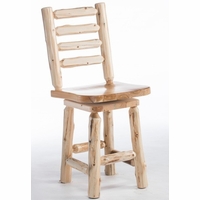 Hand Peeled Rustic Log Style Ladderback Swivel Counter/Bar Side Chair