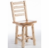 Hand Peeled Rustic Log Style Ladderback Swivel Counter/Bar Side Chair