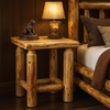Hand Peeled Rustic Log Style Night Stand