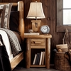 Hand Peeled Rustic Log Style Night Stand with Drawer