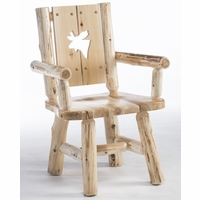 Hand Peeled Rustic Log Style Silhouette Back Dining Arm Chair