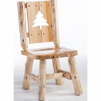 Hand Peeled Rustic Log Style Silhouette Back Dining Side Chair