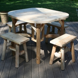 Cedar Wood Log-Style Chairs, Tables and Furniture