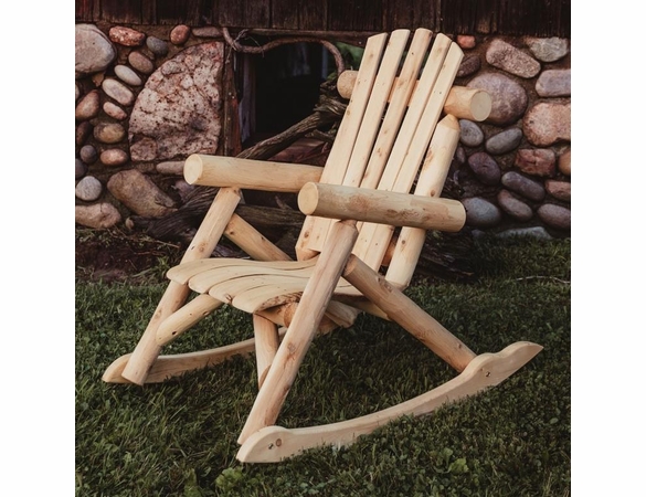 Cedar Wood Log-Style Rocking Chair