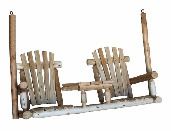 Log Style Tete A Tete Porch Swing