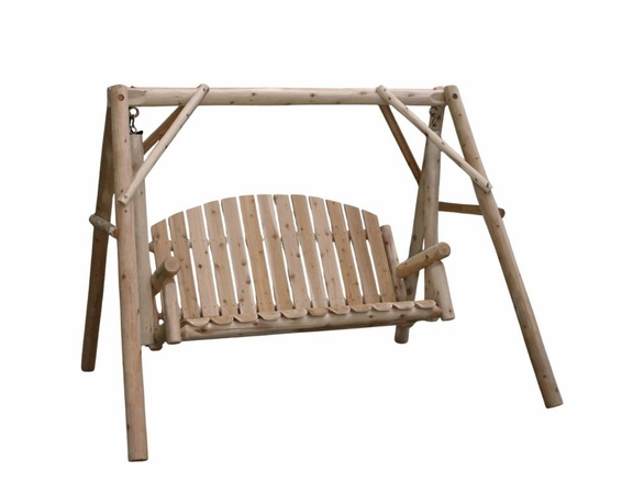 Log Style Yard Swing Set